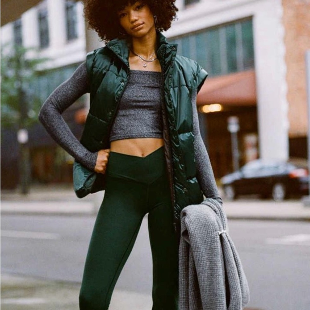 OFFLINE by Aerie dark green flare leggings